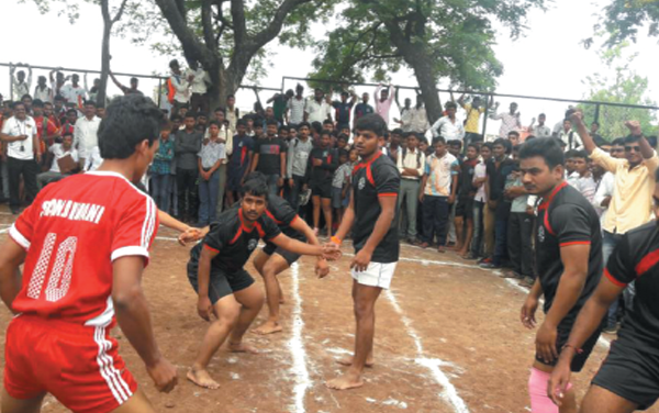 A snap during inter-collegiate Kabbadi matches